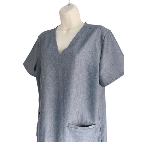 Figs Women's Sz M Casma Three Pocket  Graphite Gray Scrub Top FW1100 - Picture 3 of 6